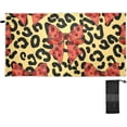thumbnail image 1 of Leopard Print and Roses Beach Towel 30" x 60", Quick Dry Bath Towel Super Absorbent Lightweight Travel Towel for Beach Yoga Swim Sport Camping Holiday, 1 of 7