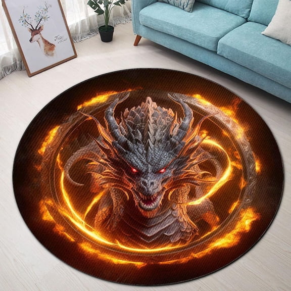 Leopard Print Round Area Rug, bold animal spot circle carpet for bedroom or dressing room, soft washable non-slip floor mat, glamorous wild décor accent
