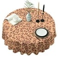 thumbnail image 1 of Leopard Print Round Tablecloth 60x60in(153x153cm) – Waterproof Polyester Table Cover with Full Print Design, Wrinkle Resistant & Washable for Kitchen Dining Party Decor, 1 of 6