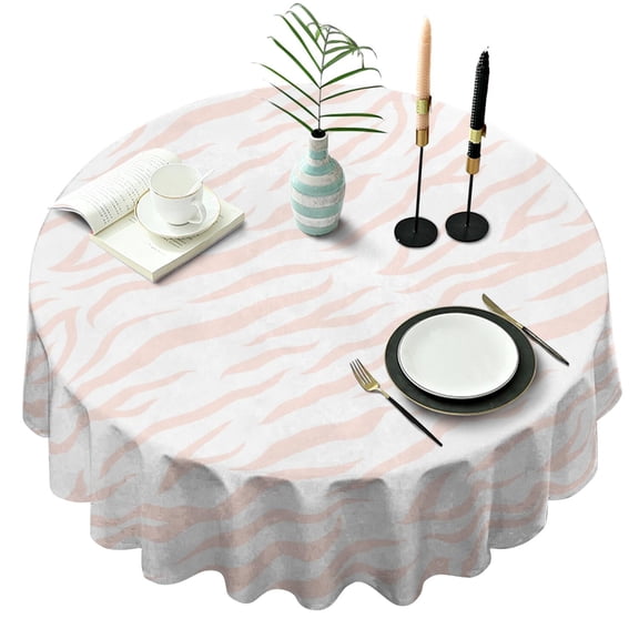 Leopard Print Round Tablecloth 70x70in(178x178cm) – Waterproof Polyester Table Cover with Full Print Design, Wrinkle Resistant & Washable for Kitchen Dining Party Decor