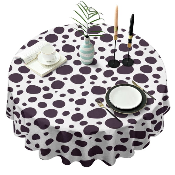 Leopard Print Round Tablecloth 70x70in(178x178cm) – Waterproof Polyester Table Cover with Full Print Design, Wrinkle Resistant & Washable for Kitchen Dining Party Decor