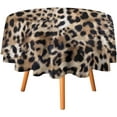 thumbnail image 1 of Leopard Print Round Tablecloth,Cheetah Skin Tiger Leather Spotted Fur Animal Wild Nature Beige Brown Texture Table Cover for Dining Room Kitchen Decoration 60x60in, 1 of 6