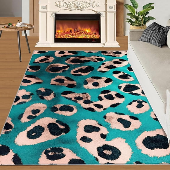 Leopard Print Rug, Animal Theme Area Rugs for Living Room, Modern Fashion Rugs for Bedroom, Non-Slip Mat, Leopard Print Home Decor Gifts-2' x 3'