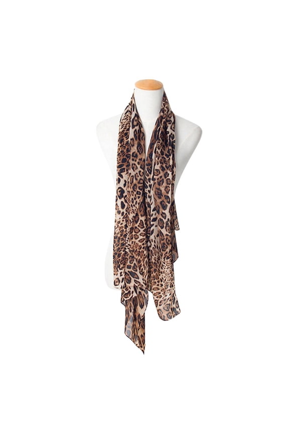 Leopard Print Chiffon Scarf for Women: Soft, Comfortable and Versatile for All Seasons