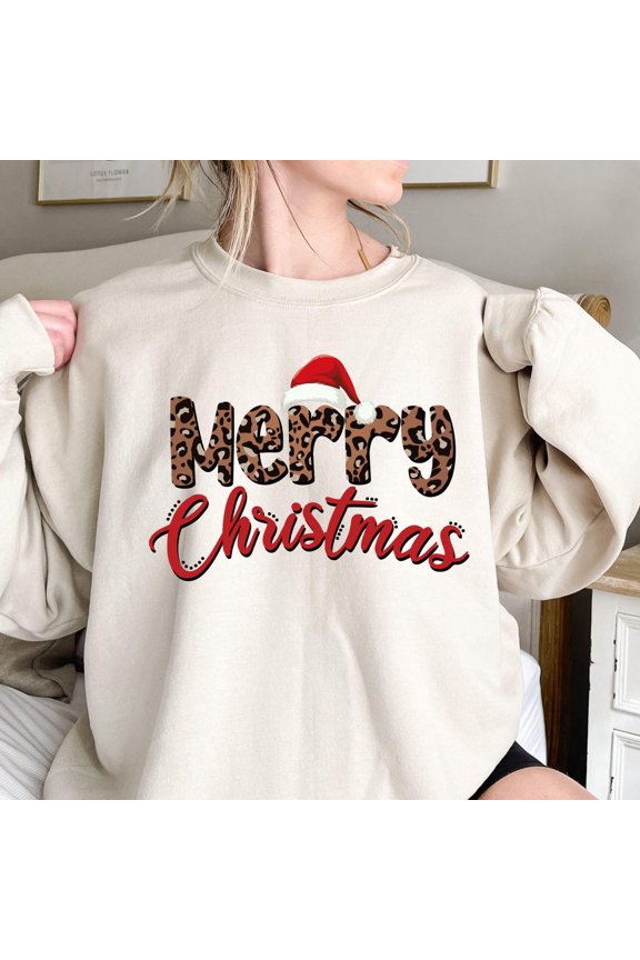 Leopard Print Season Sweatshirt: Merry Family