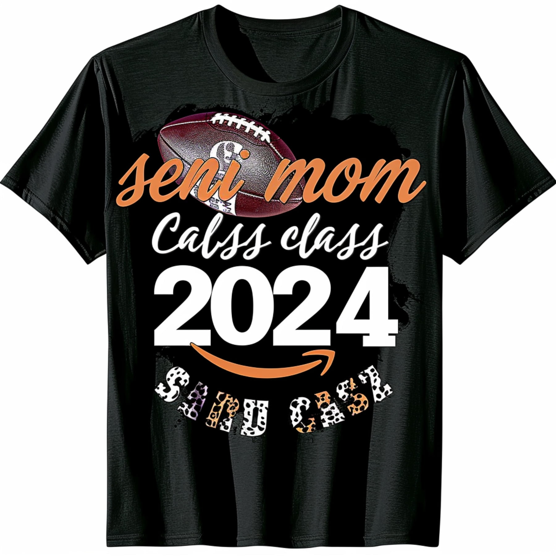 Leopard Print Senior Mom 2024 Football Graphic Tee Kids' Sizes ...