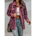 thumbnail image 1 of Leopard Print Shacket Jacket, Casual Button Front Turn Down Collar Long Sleeve Outerwear, Women's Clothing, 1 of 5