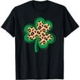 thumbnail image 1 of Leopard Print Shamrock St Patrick's Day T-Shirt, 1 of 4