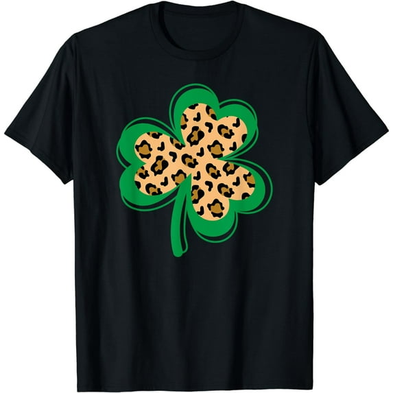 Leopard Print Shamrock St Patrick's Day T-Shirt