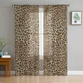 thumbnail image 1 of Leopard Print Sheer Window Panel Curtains Room for Living Room Bedroom Kitchen Room Chiffon Tulle Curtains, 1 of 5