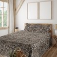thumbnail image 1 of Ambesonne Leopard Print Fitted & Flat Sheet with Sham 3 Pcs Set, Classic Wild Cat Skin, Twin, Dark Brown Beige and Camel, 1 of 5