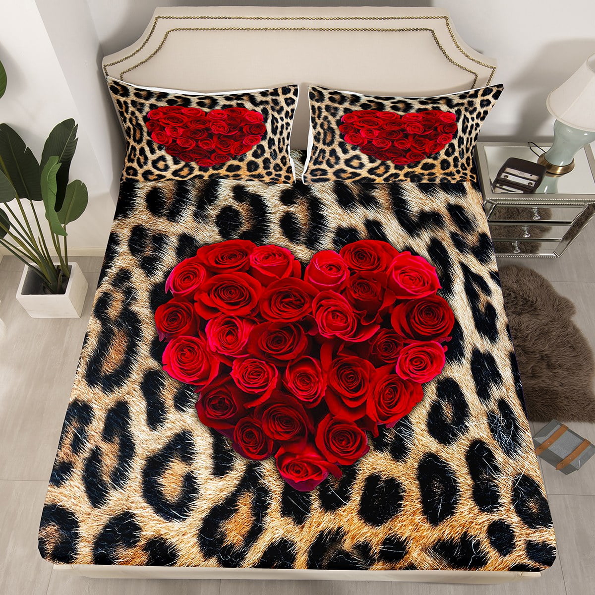 Leopard print sheets for girls teen southwest african big cat cheetah