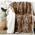 thumbnail image 1 of Leopard Print Sherpa Throw Blanket 54x68, 1 of 7