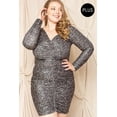 thumbnail image 1 of Leopard Print Shirring Plus Size Mini Dress 1XL, 1 of 4