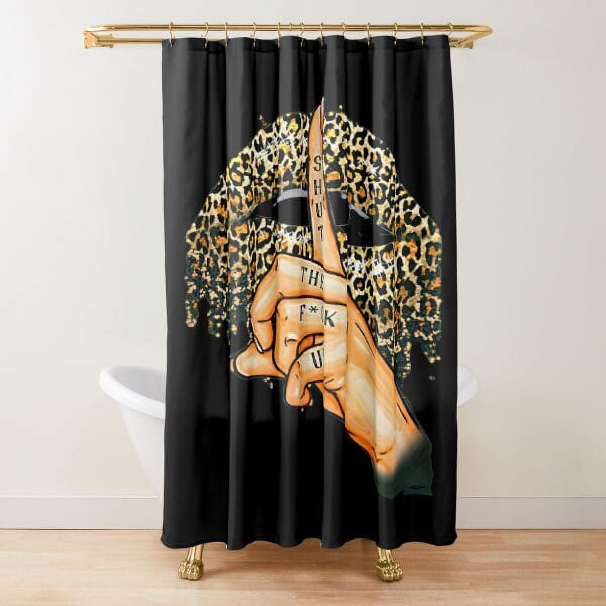 Leopard Print Shower Curtain Brown Bathroom Curtain Wild Safari Animal