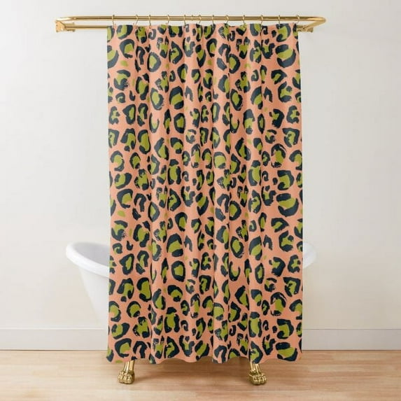 Leopard Print Shower Curtain Brown Bathroom Curtain Wild Safari Animal Powerful Bathroom Set for Men Panthera Bathroom r Set