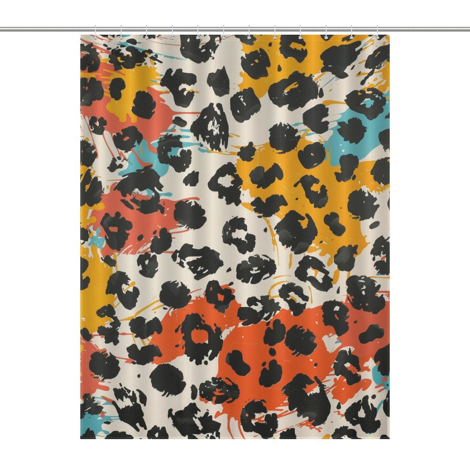 Leopard Print Shower Curtain , Enchanted Forest Scenic Bathroom Decor ...