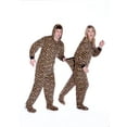 thumbnail image 1 of Leopard Print Sleeper Hoodie Plush Footed Pajamas w/ Drop Seat Adult Sleeper, 1 of 4