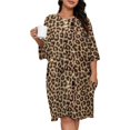 thumbnail image 1 of Leopard Print Sleepshirts For Sleeping Travels Loose Sleepdress Pajama Dress Soft Nightdress Sleepwear, 1 of 7