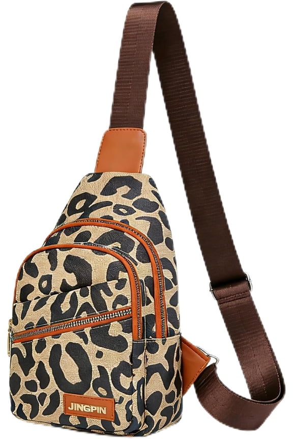 Leopard Print Sling Bag for Women - Anti- Crossbody Chest Backpack with RFID Protection & Pocket - Trendy Purse for Travel, Festivals & Casual Daypack | Leopard Print
