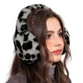 thumbnail image 1 of Leopard Print Soft Earmuffs, Plush Warm Winter Ear Protection with Velvet Lining, Cute Foldable Cold Weather Ear Muffs, Comfortable Windproof Ear Cover for Outdoor Activities and Daily Commute Grey, 1 of 4