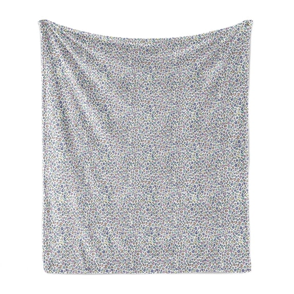Leopard Print Soft Flannel Fleece Blanket, Modernized Animal Skin Elements in Pastel Memphis Style Colors Pattern Print, Cozy Plush for Indoor and Outdoor Use, 50" x 70", Multicolor, by Ambesonne
