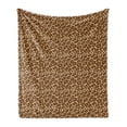 thumbnail image 1 of Leopard Print Soft Flannel Fleece Throw Blanket, Rhythmic Altered Version of Panther Specie Big Cat Skin, Cozy Plush for Indoor and Outdoor Use, 50" x 70", Sand Brown Pale Caramel, by Ambesonne, 1 of 6