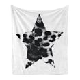 thumbnail image 1 of Leopard Print Soft Flannel Fleece Throw Blanket, Star Animak Grunge Effect Hipster Geometrical Design Graphic, Cozy Plush for Indoor and Outdoor Use, 60" x 80", Black White, by Ambesonne, 1 of 5