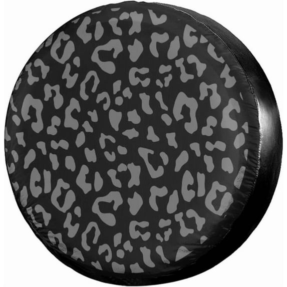 Leopard Print Spare Tire Cover Dust-Proof Wheel Tire Cover Fit Trailer, RV, SUV and Many Vehicle