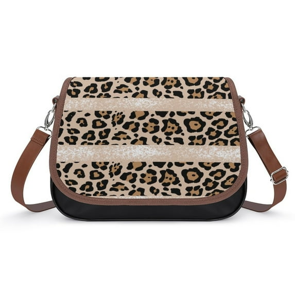 Leopard Print, Splash Vintage Crossbody Bag for Women Medium Leather Hobo Bags Shoulder Bag Classic City Leather Satchels