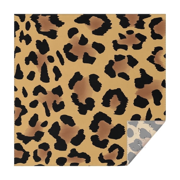 Leopard Print Square Tablecloth 52x52in(132x132cm) – Waterproof Polyester Printed Table Cover, Wrinkle Resistant & Washable for Kitchen Dining Picnic Party Decor