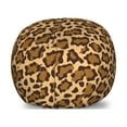 thumbnail image 1 of Leopard Print Storage Toy Bag Chair, Rhythmic Altered Version of Panther Specie Big Cat Skin, Stuffed Animal Organizer Washable Bag, Small Size, Sand Brown Pale Caramel, by Ambesonne, 1 of 3