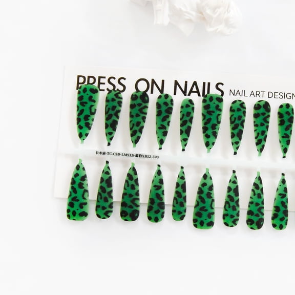 Leopard Print Stud For Autumn And Winter Hot Girl Style Manicure Long Water Drops Frosted