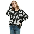 thumbnail image 1 of Leopard Print Sweater Black X-Large, 1 of 5