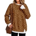 thumbnail image 1 of Leopard Print Sweatshirt for Women, Long Sleeve Crew Neck Pullover Top, Casual Loose Fit Animal Pattern Shirt for Fall Winter, 1 of 5