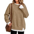 thumbnail image 1 of Leopard Print Sweatshirt for Women, Long Sleeve Crew Neck Pullover Top, Casual Loose Fit Animal Pattern Shirt for Fall Winter, 1 of 5
