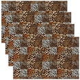 thumbnail image 1 of Leopard Print Table Mats Kitchen Decor Dinner Indoor Cheetah Table Place Mats Plaid Grid Brown Washable Fabric Table Mats Placemat 18"x12", 1 of 4