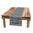 thumbnail image 1 of Leopard Print Table Runner, Black and White Graphic Style Wild Jungle Animal Abstract Skin with Spots, Dining Room Kitchen Rectangular Runner, 16" X 120", White Black, by Ambesonne, 1 of 1