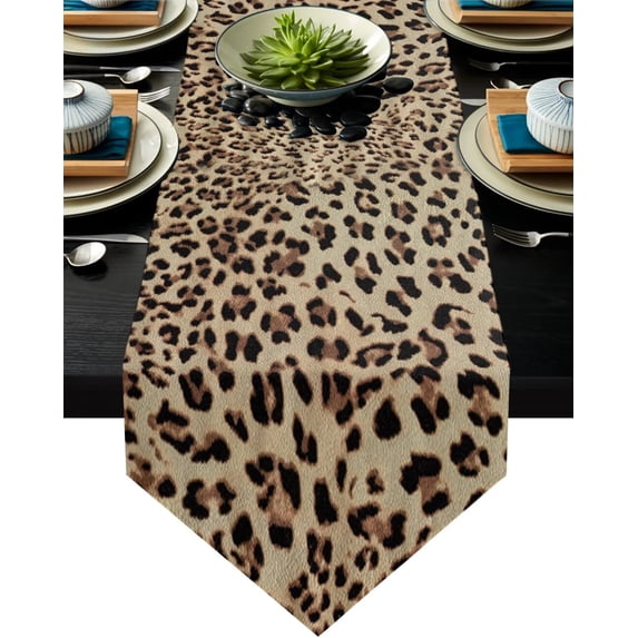 Leopard Print Table Runner Country Wedding Decor Cake Tablecloth Placemat Dinning Table Decoration Table Runners