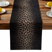 Leopard Print Table Runner, Dot Gradient Texture Kitchen Table Runners Dress Scarves for Table Decorations Party/Restaurant/Indoor Outdoor Use, 13x108in