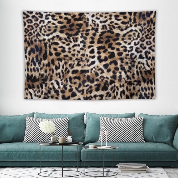 Leopard Print Tapestry Nature Wildlife Vintage Cheetah Fur Spot Animal Skin Wild Animals Spots Printed Wall Tapestry Painting Wall Hanging for Bedroom Living Room Dorm 60" W x 40" H