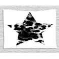 thumbnail image 1 of Leopard Print Tapestry, Star with Leopard Texture with Grunge Effect Hipster Geometrical Design, Wall Hanging for Bedroom Living Room Dorm Decor, 60W X 40L Inches, Black White, by Ambesonne, 1 of 2