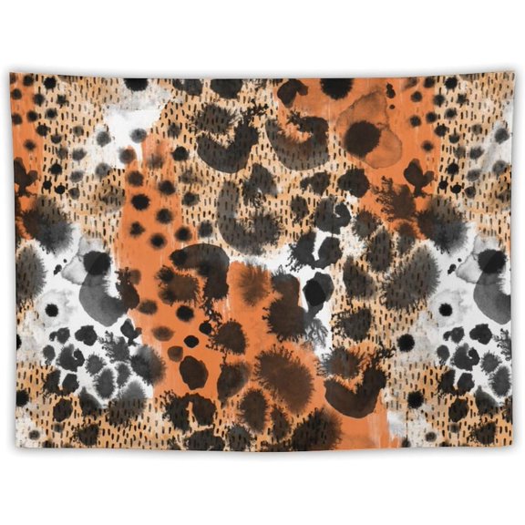 Leopard Print Tapestry Wall Hanging Black White Brown Watercolor Animal Skin Wall Hanging Tapestry Wall Art Home Dcor for Bedroom Living Room Dorm Wall Dcor 40" x 30"