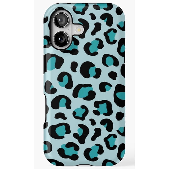 Leopard Print Teal Pattern Modern Animal Skin Case for iPhone 11 12 13 14 15 16 17 Pro Max