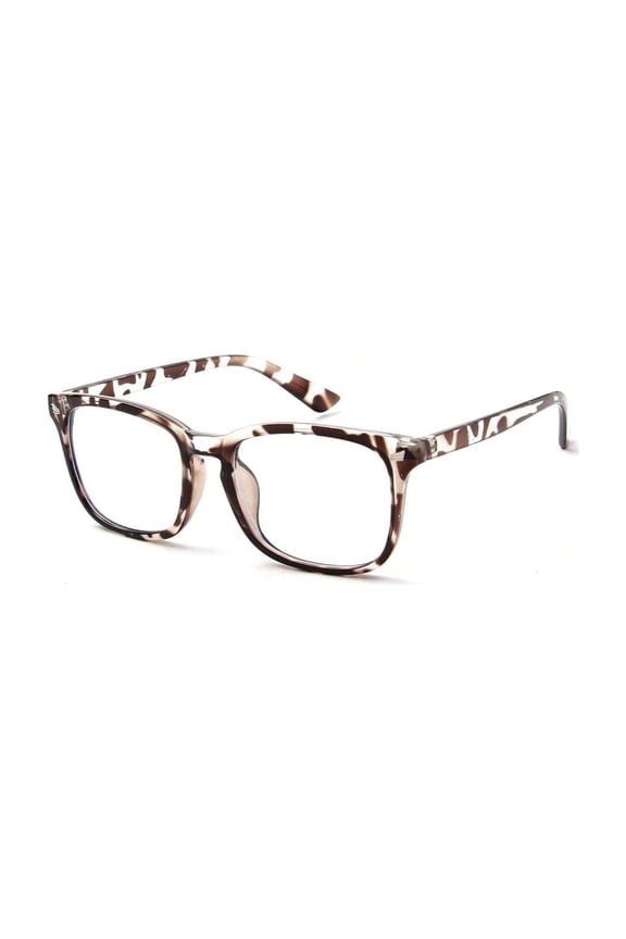 Leopard Print Thin Frame Square Eyeglasses - Clear Lens Fashion Daily Casual Wear