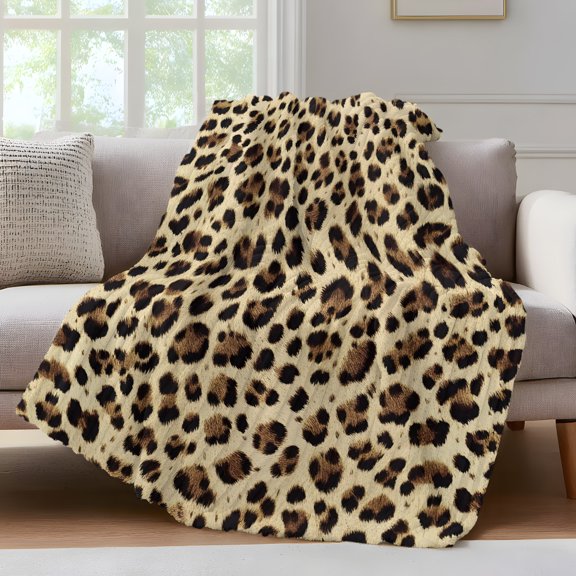 Leopard Print Throw Blanket for Couch Modern Abstract Leopard Texture Soft and Warm Flannel 3D Striped Fluffy Fuzzy Fleece Blanket Lightweight Throw for Bed, Sofa 30 x 40 Inches