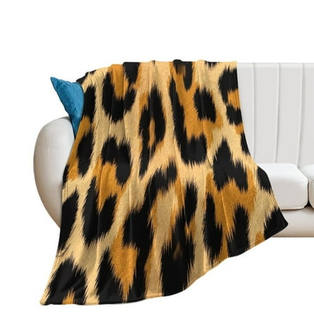 Leopard Print Throw Blanket Warm Microfiber Flannel Bedroom Decor Blankets For Beds