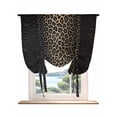 thumbnail image 1 of Leopard Print Tie Up Curtains for Windows 45 Inch Length Balloon Curtains Kitchen Adjustable Balloon Window Shade Chic Abstract Black Brown Animals Texture Tie Up Bathroom Curtain Window 42"x45", 1 of 6