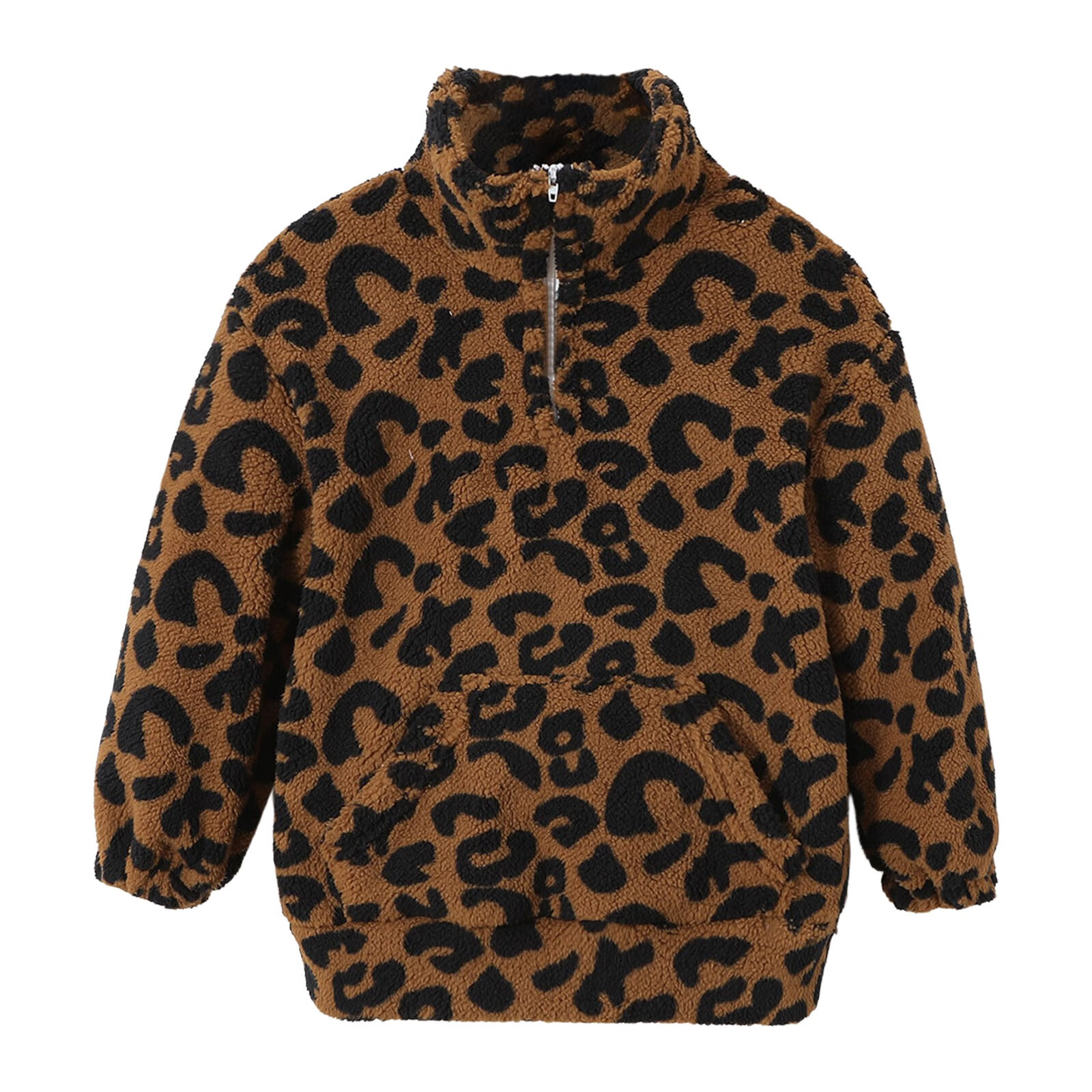 Leopard Print Toddler Boys Girls Long Sleeve Fleece Pullover Tops Casual Outwear Walmart