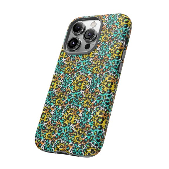 Leopard Print Tough iPhone 15 Case-iPhone-Animal Print iPhone Case